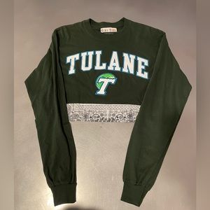 Tulane cropped bandana long sleeve T-shirt
